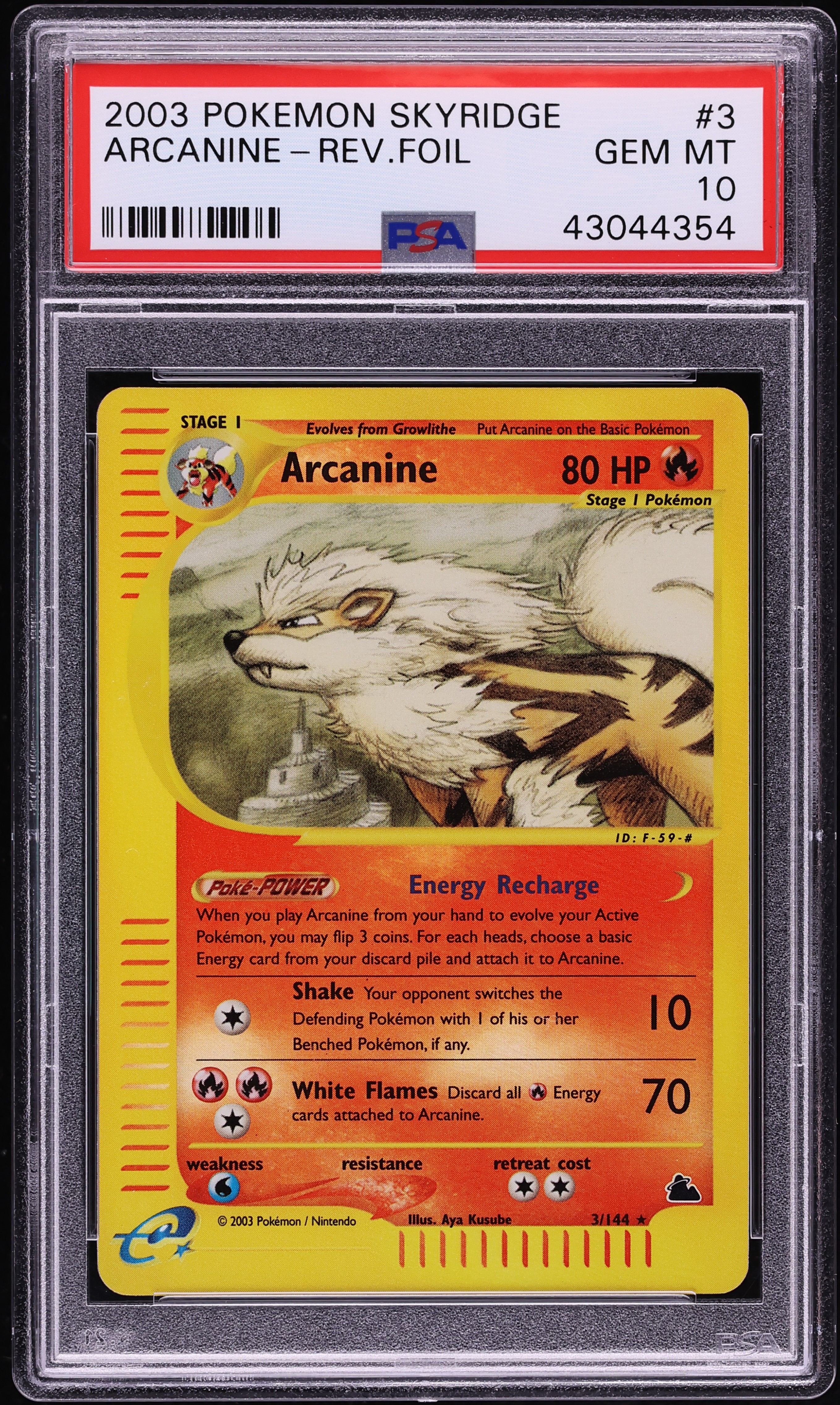 2003 Pokemon Skyridge Reverse Holo Arcanine #3 PSA 10 GEM MINT