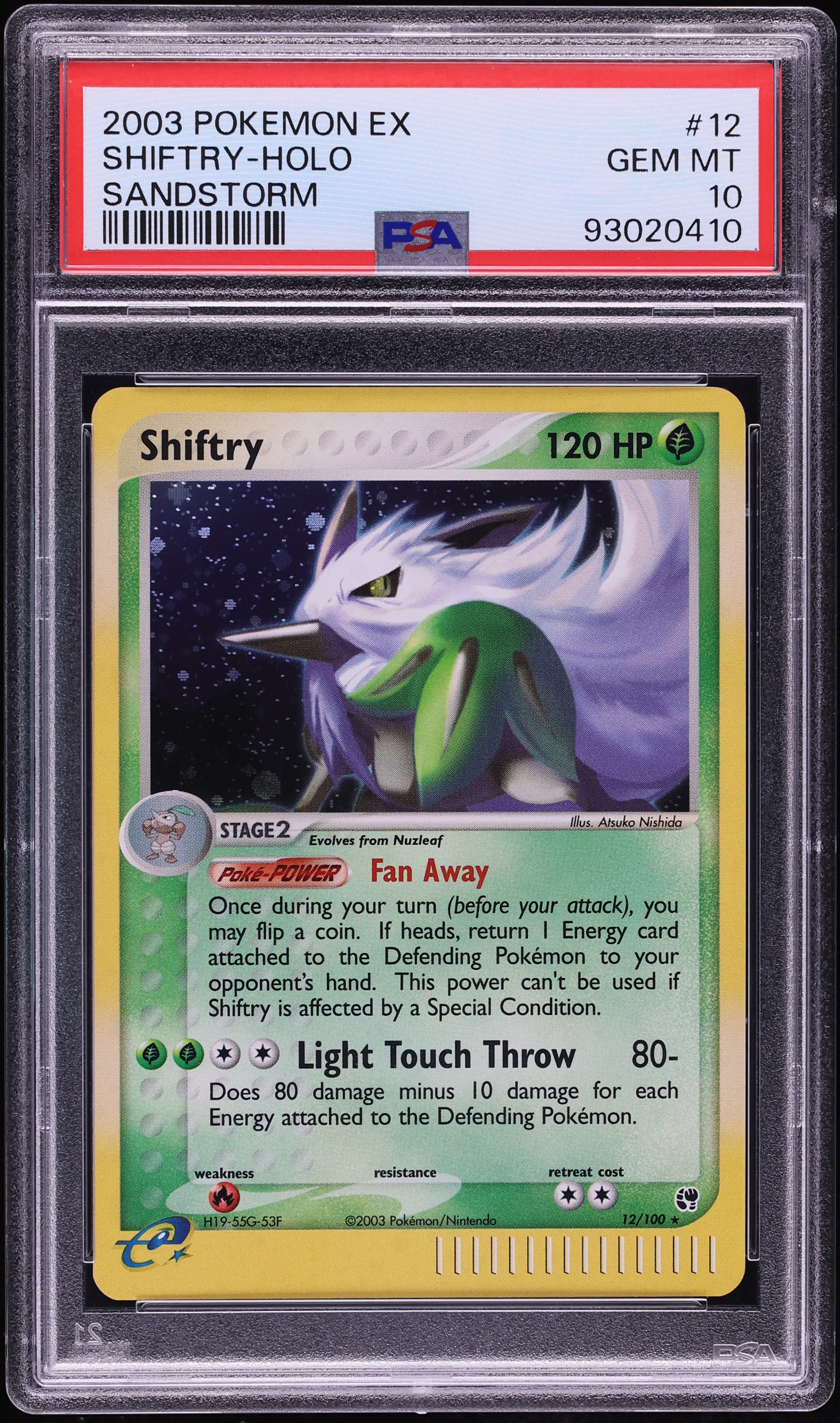 2003 Pokemon EX Sandstorm Holo Shiftry #12 PSA 10 GEM MINT