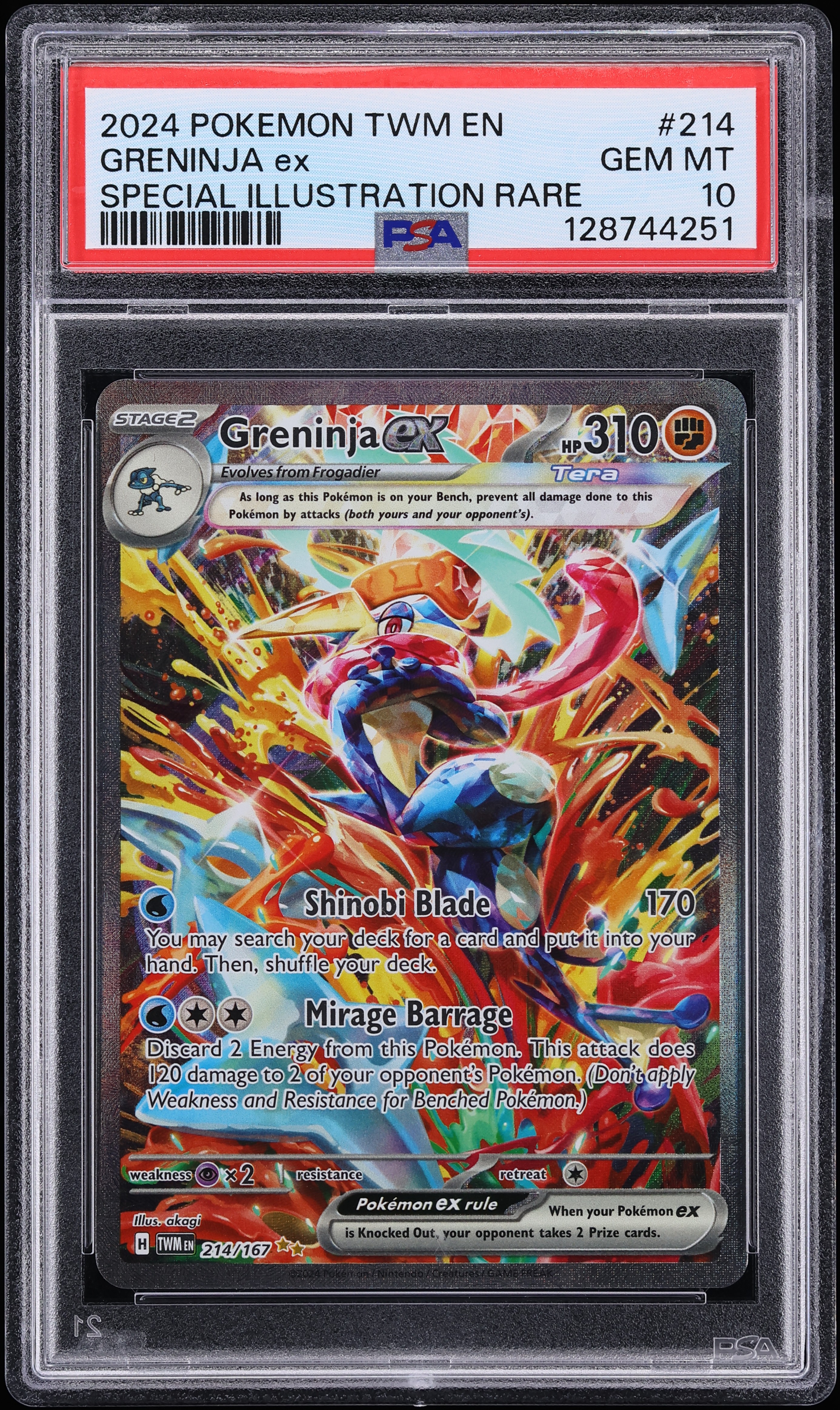 2024 Pokemon Scarlet & Violet Twilight Masquerade SIR Greninja Ex #214 PSA 10 GEM MINT
