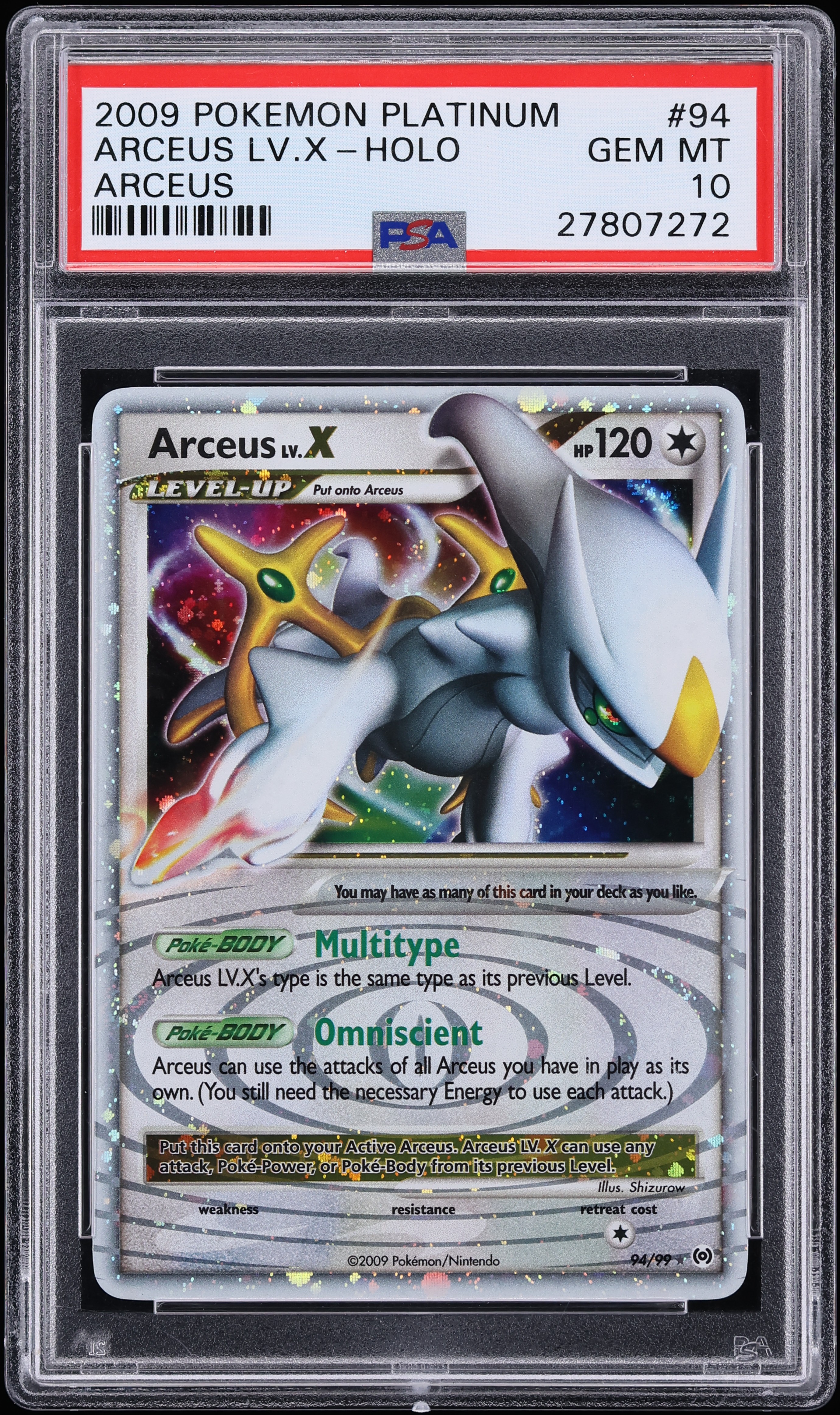 2009 Pokemon Platinum Arceus Holo Arceus Lv.X #94 PSA 10 GEM MINT