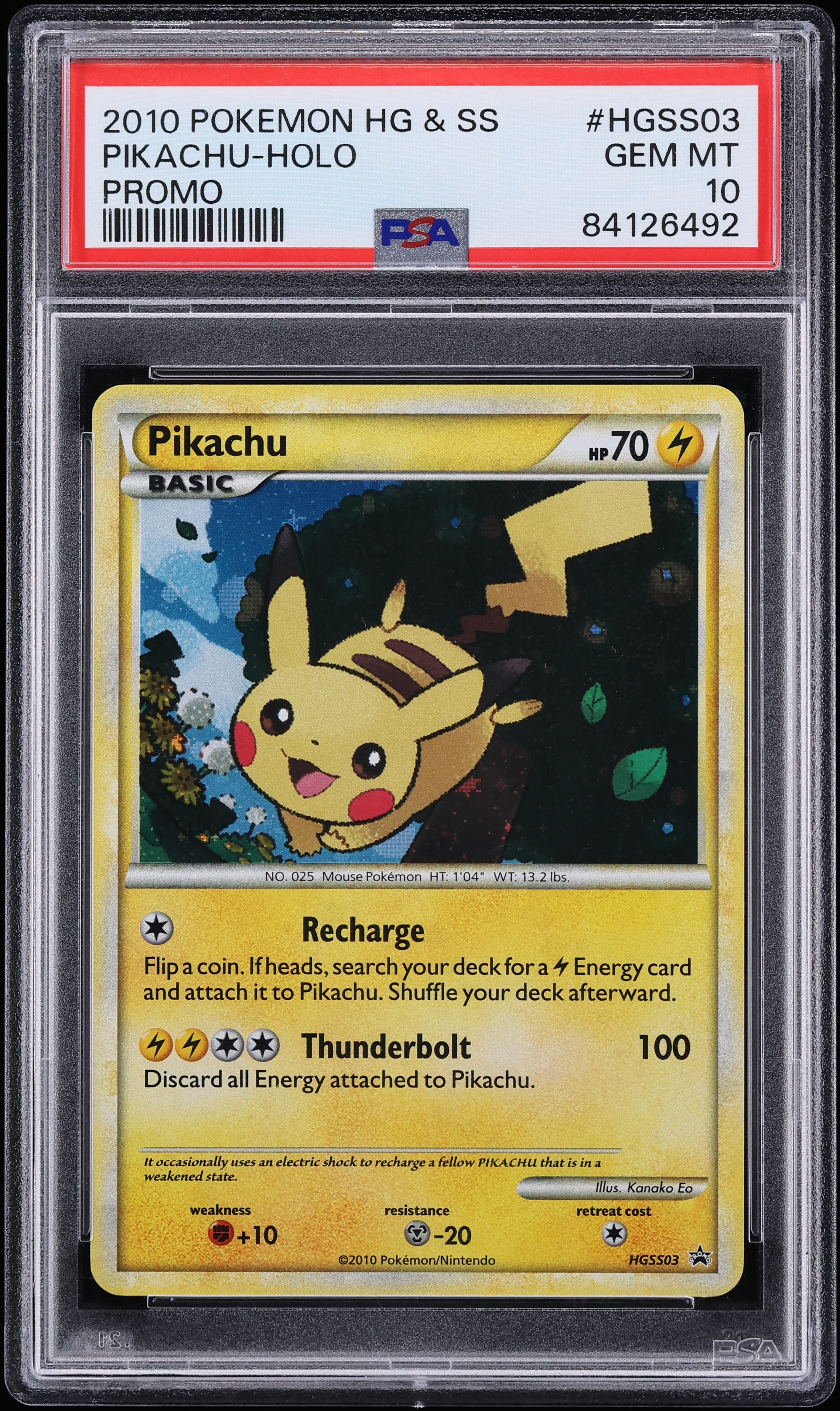 2010 Pokemon HeartGold & SoulSilver Promo Holo Pikachu #HGSS03 PSA 10 GEM MINT
