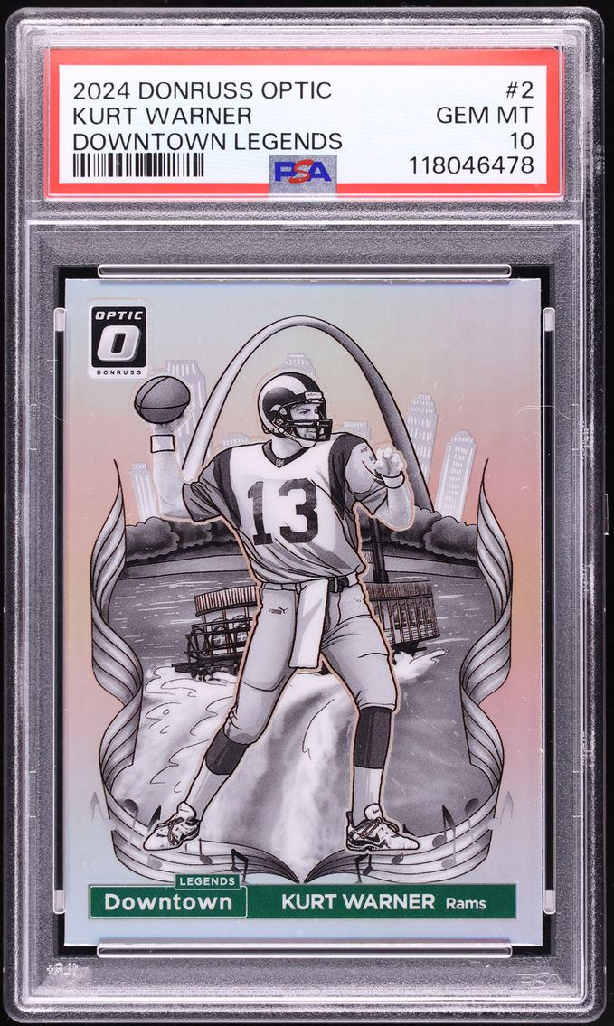 2024 Donruss Optic Downtown Legends Prizm Kurt Warner #2 PSA 10 GEM MINT