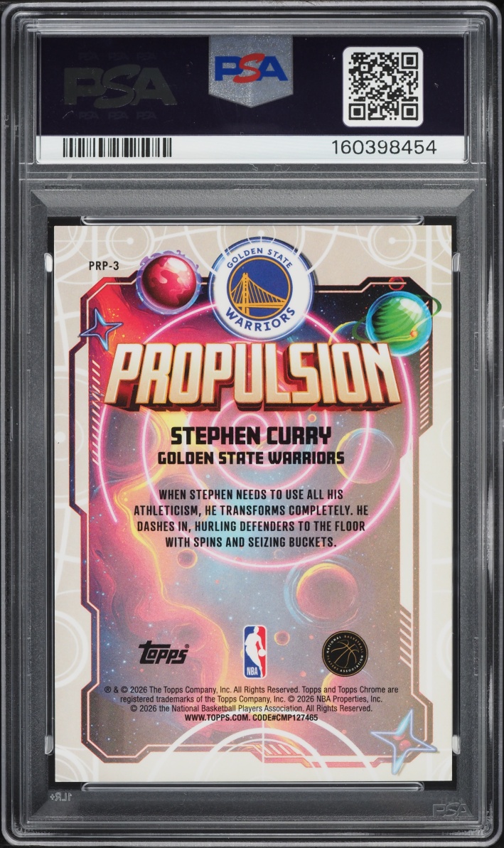 2025 Topps Chrome Cosmic Propulsion Gold Interstellar Stephen Curry /50 #3 PSA 10 GEM MINT