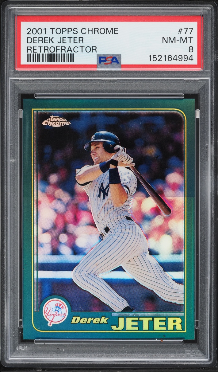 2001 Topps Chrome Retrofractor Derek Jeter #77 PSA 8 NM-MT