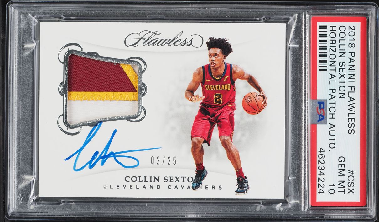 2018 Panini Flawless Collin Sexton ROOKIE PATCH AUTO JERSEY # 2/25 #CSX PSA 10 GEM MINT