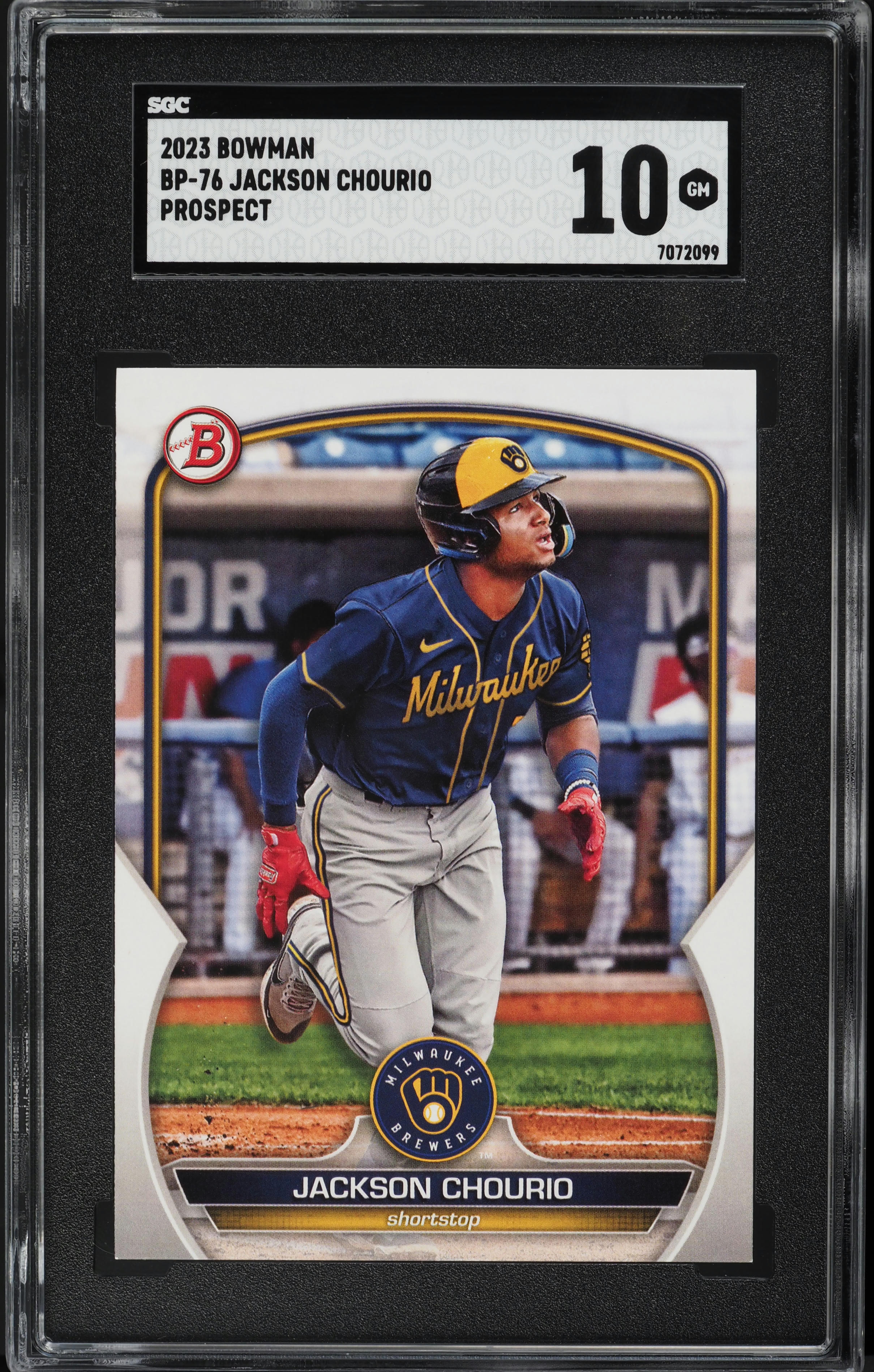 2023 Bowman Jackson Chourio PROSPECT #BP-76 SGC 10 GEM MINT