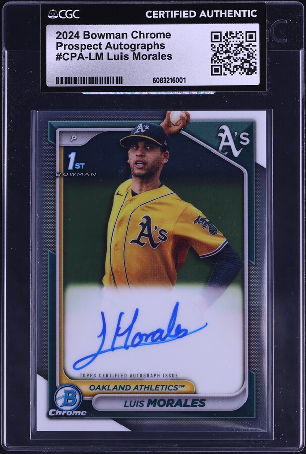 2024 Bowman Chrome Luis Morales PROSPECT AUTO #CPA-LM CGC AUTH on