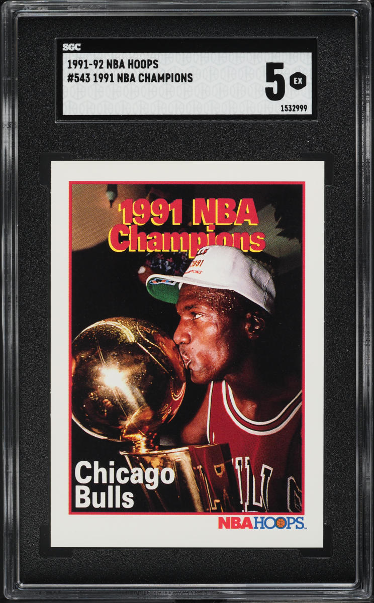 1991 Hoops '91 NBA Champions w/ Michael Jordan #543 SGC 5 EX