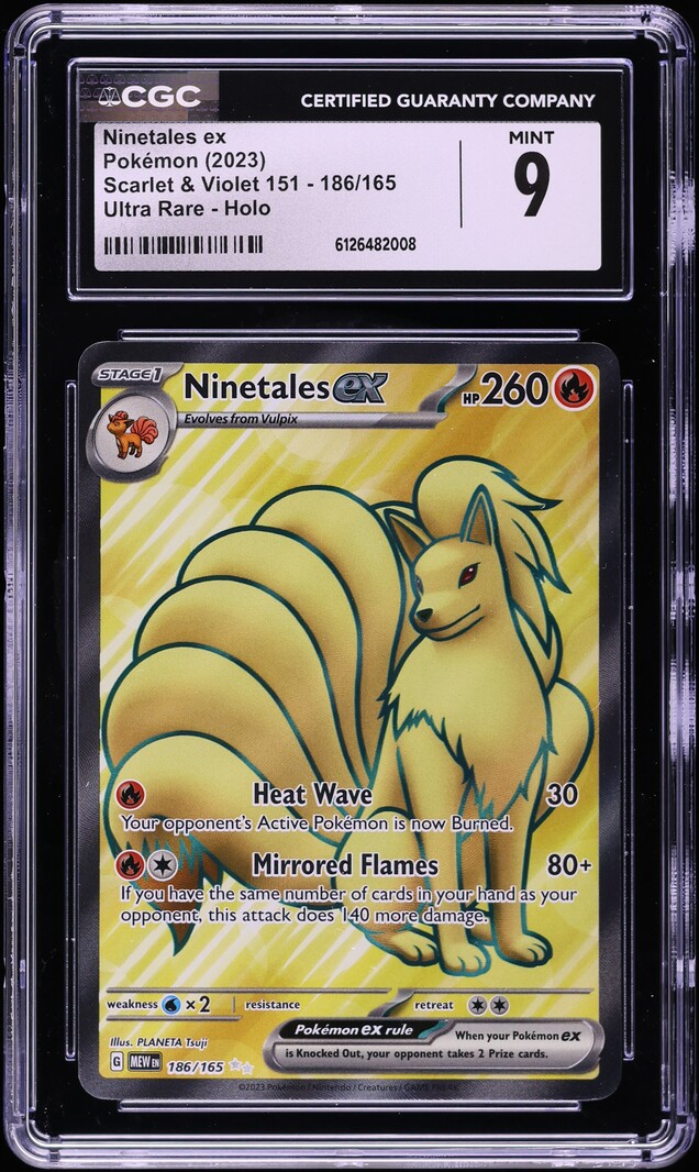 2023 Pokemon Scarlet & Violet 151 Full Art Ninetales ex #186 CGC 9 MINT