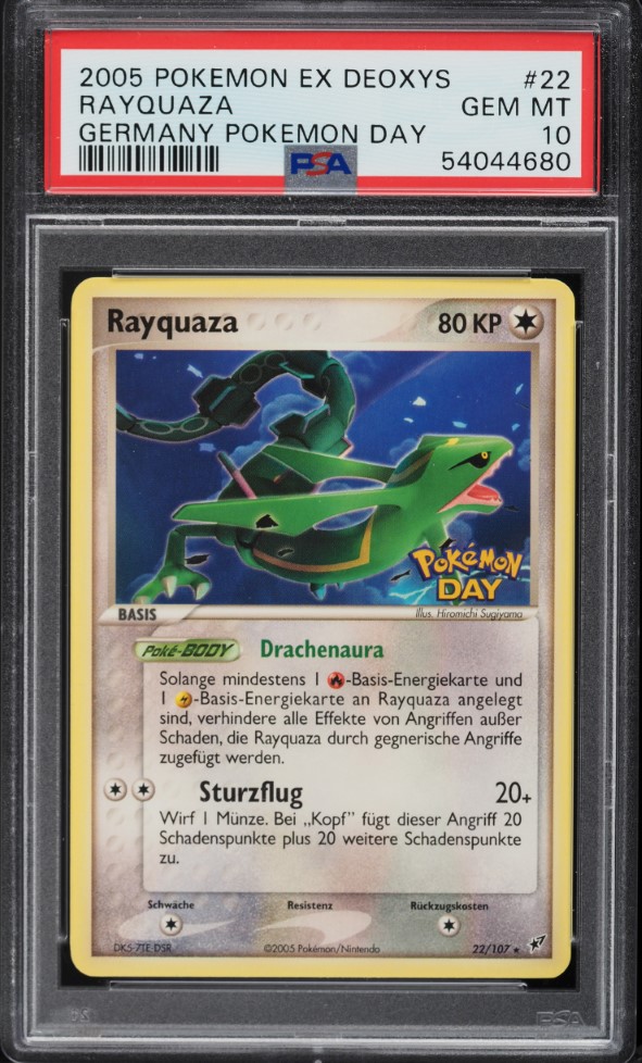 2005 Pokemon German EX Deoxys Germany Pokemon Day Rayquaza #22 PSA 10 GEM MINT