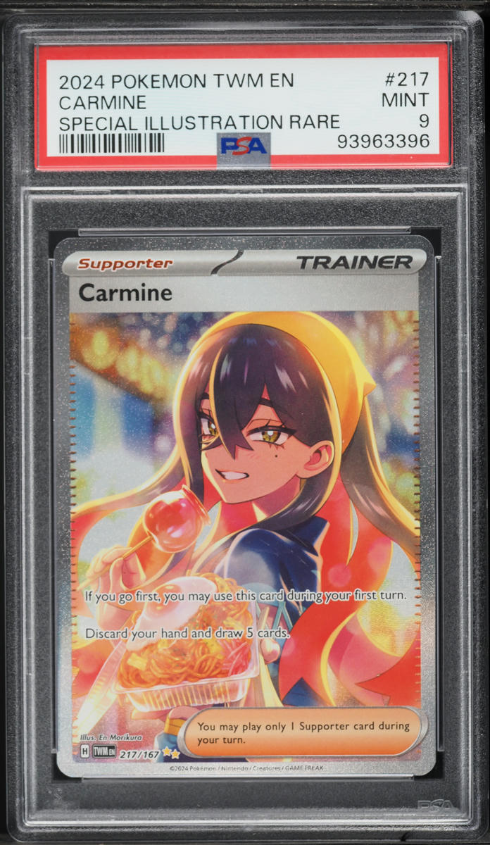 2024 Pokemon Scarlet & Violet Twilight Masquerade SIR Carmine #217 PSA 9 MINT