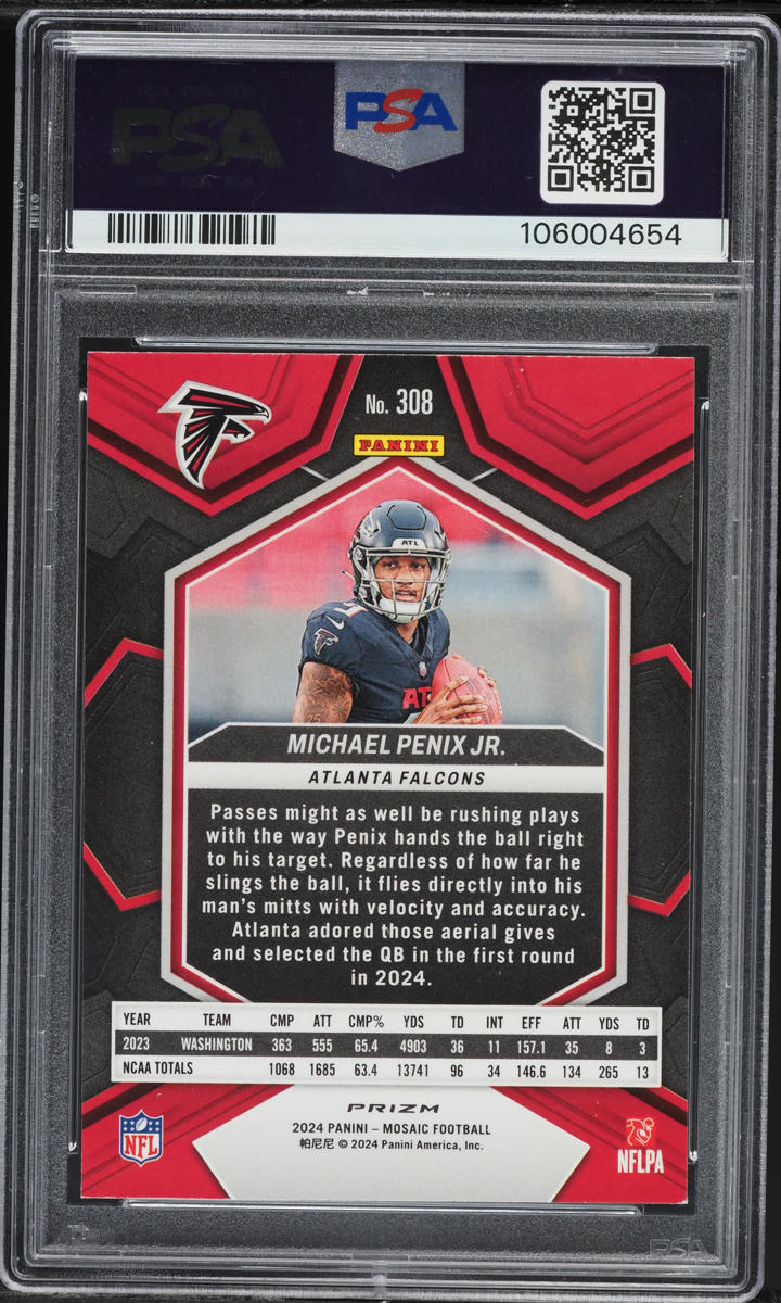 2024 Panini Mosaic Camo Pink Michael Penix Jr ROOKIE #308 PSA 9 MINT