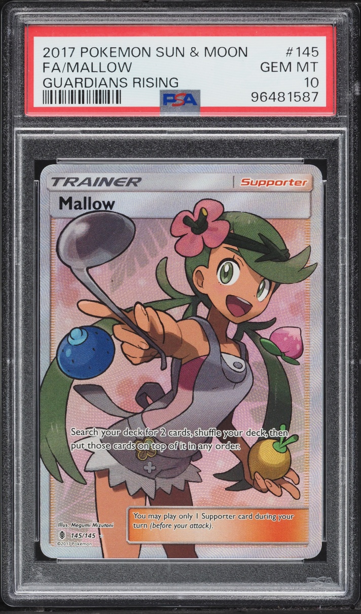 2017 Pokemon Sun & Moon Guardians Rising Full Art Mallow #145 PSA 10 GEM MINT