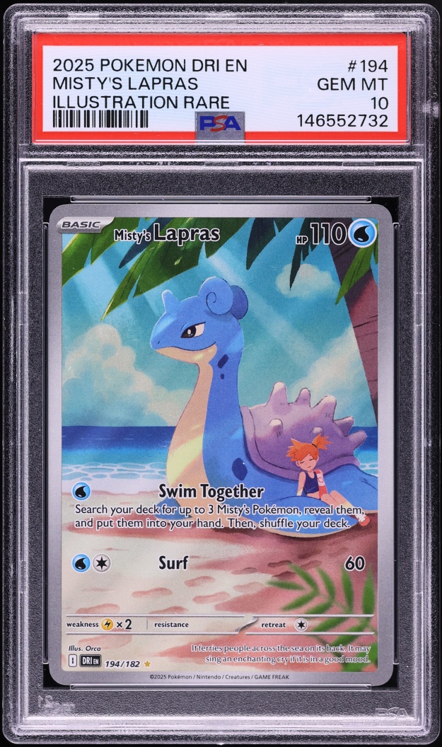 2025 Pokemon Scarlet & Violet Destined Rivals IR Misty's Lapras #194 PSA 10 GEM MINT