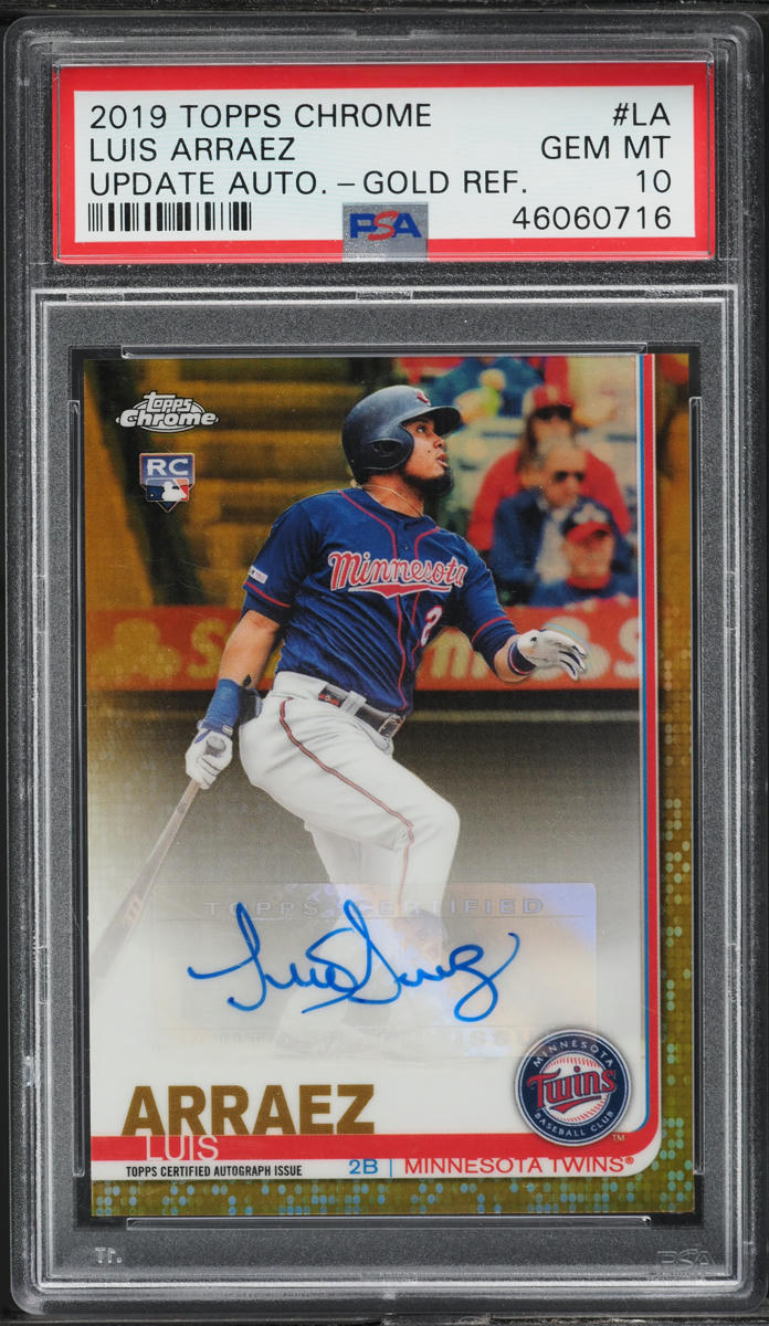 2019 Topps Chrome Update Gold Refractor Luis Arraez ROOKIE AUTO /50 PSA 10