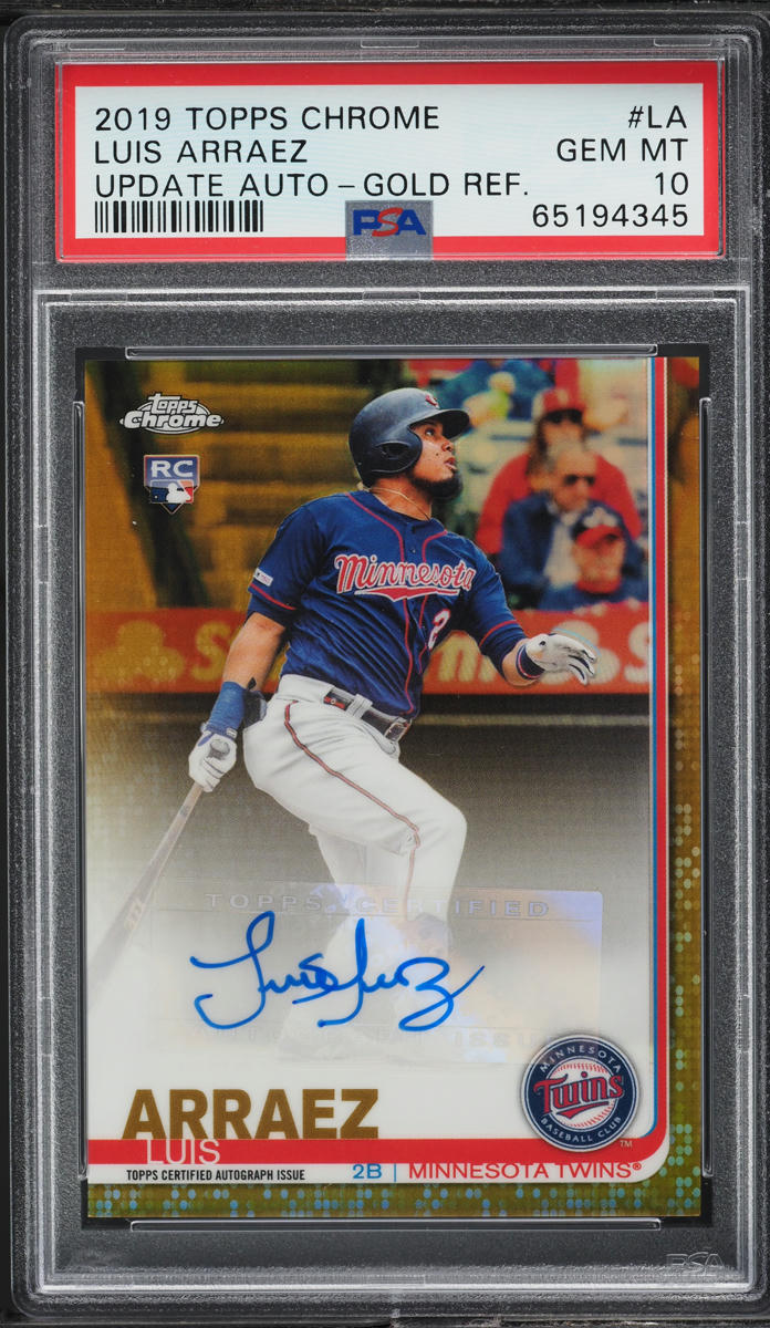 2019 Topps Chrome Update Gold Refractor Luis Arraez ROOKIE AUTO /50 PSA 10