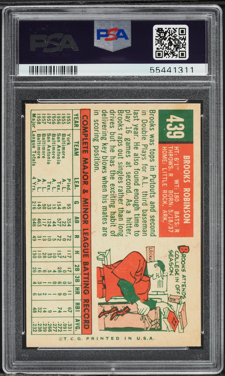 1959 Topps Brooks Robinson #439 PSA 7 NRMT