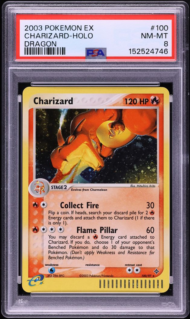 2003 Pokemon EX Dragon Holo Charizard #100 PSA 8 NM-MT