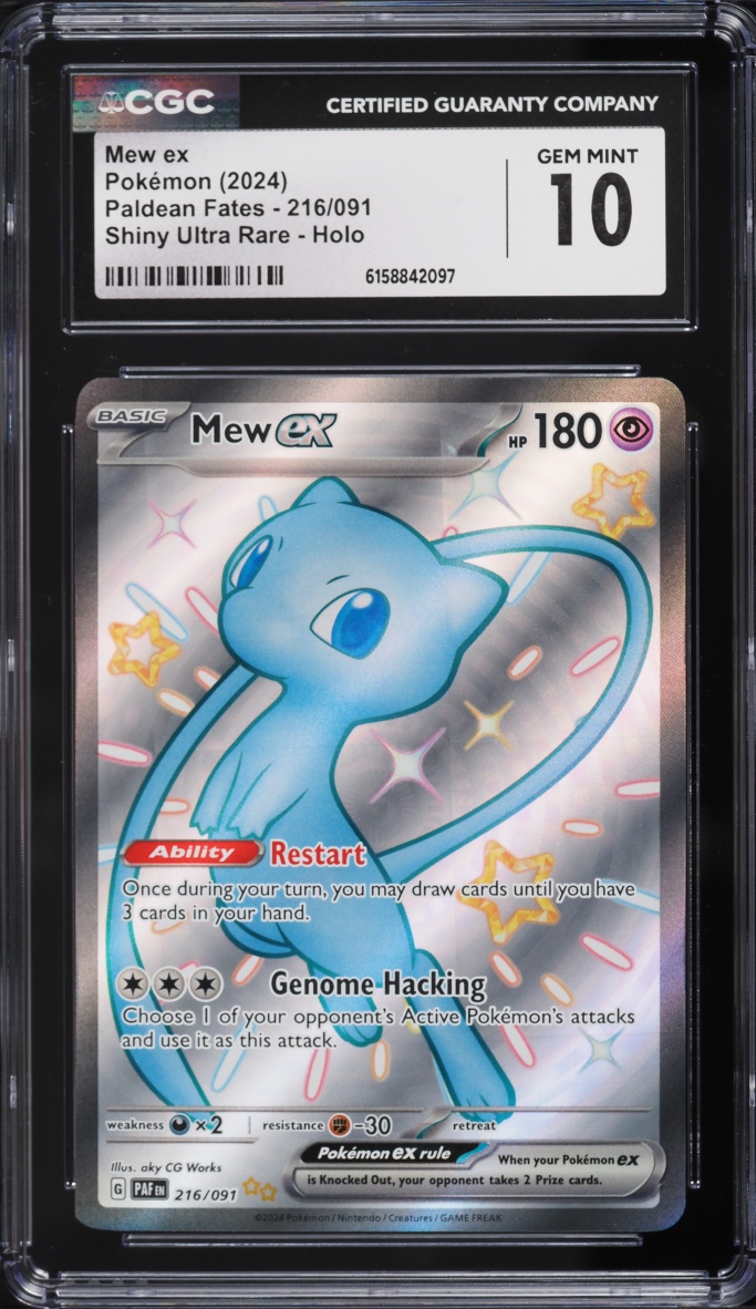 2024 Pokemon Scarlet & Violet Paldean Fates Shiny Mew Ex #216 CGC 10 GEM MINT