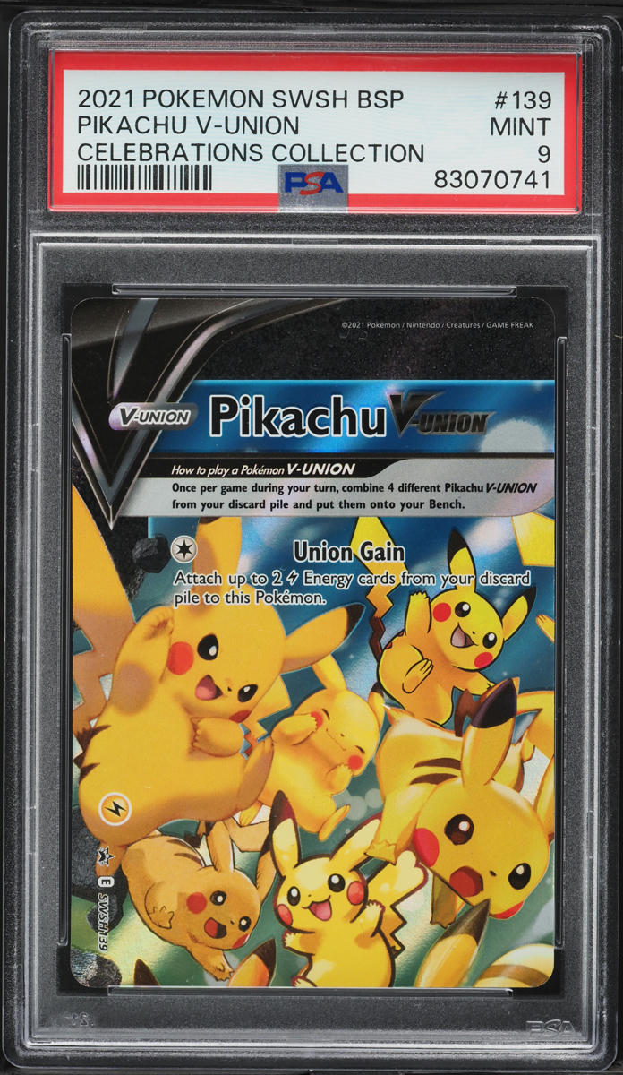 2021 Pokemon SWSH Black Star Promo Celebrations Pikachu V Union #139 PSA 9 MINT - Main Image