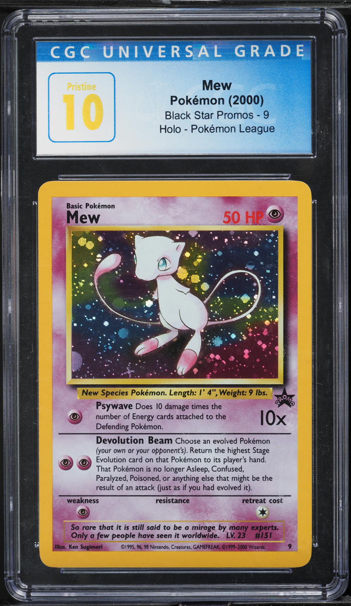 2000 Pokemon League Black Star Promo Holo Mew #9 CGC 10 PRISTINE