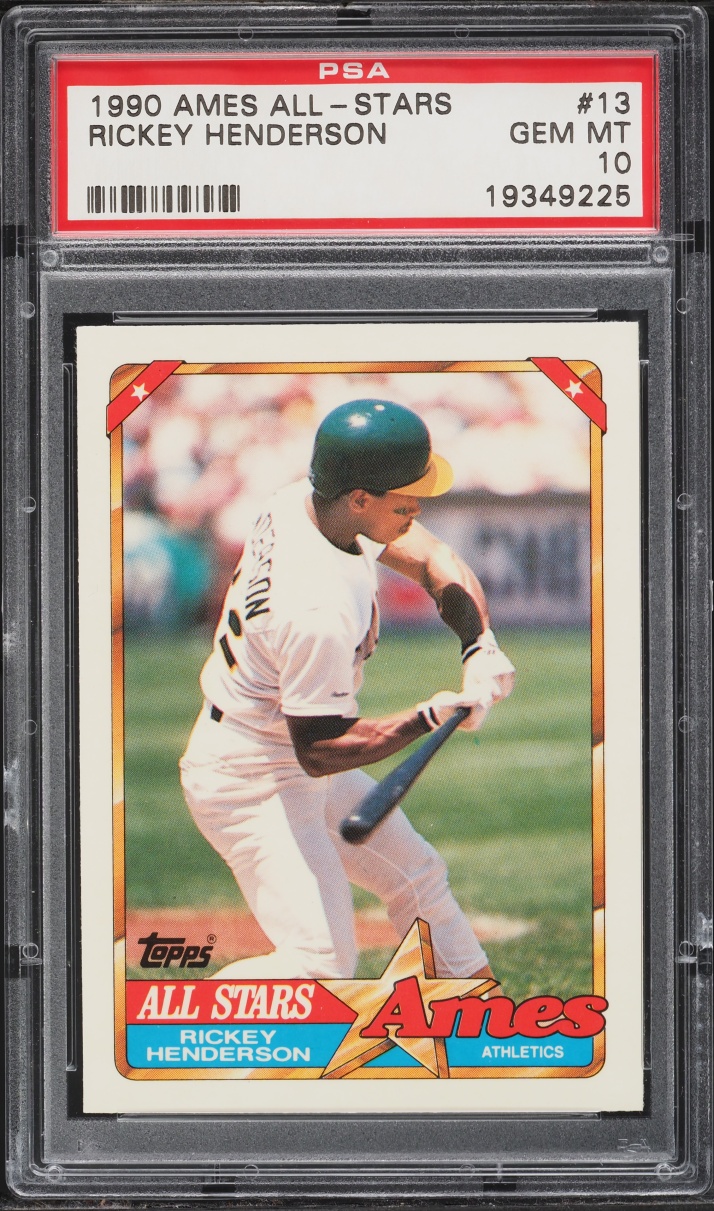 1990 Ames All-Stars Rickey Henderson #13 PSA 10 GEM MINT
