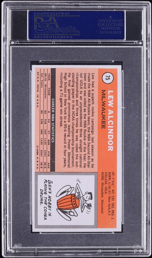 1970 Topps Basketball Lew Alcindor #75 PSA 8 NM-MT