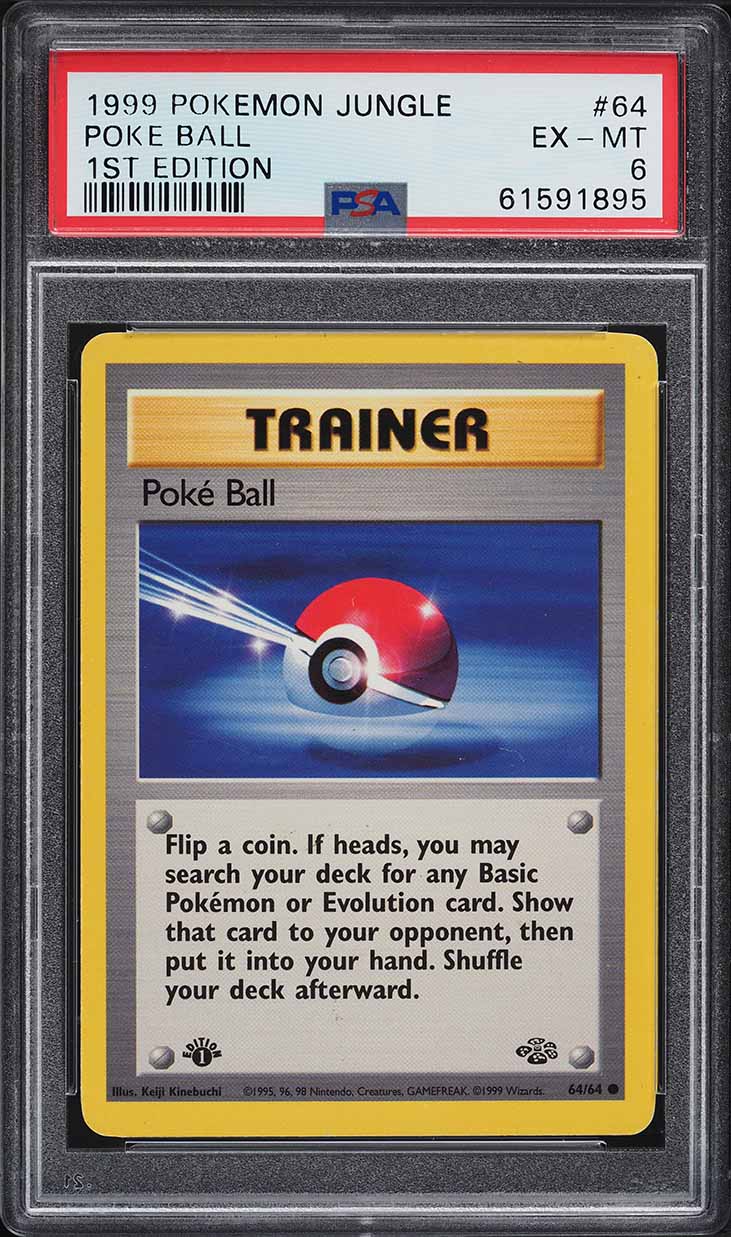 1999 Pokemon Jungle 1st Edition Poke Ball #64 PSA 6 EXMT
