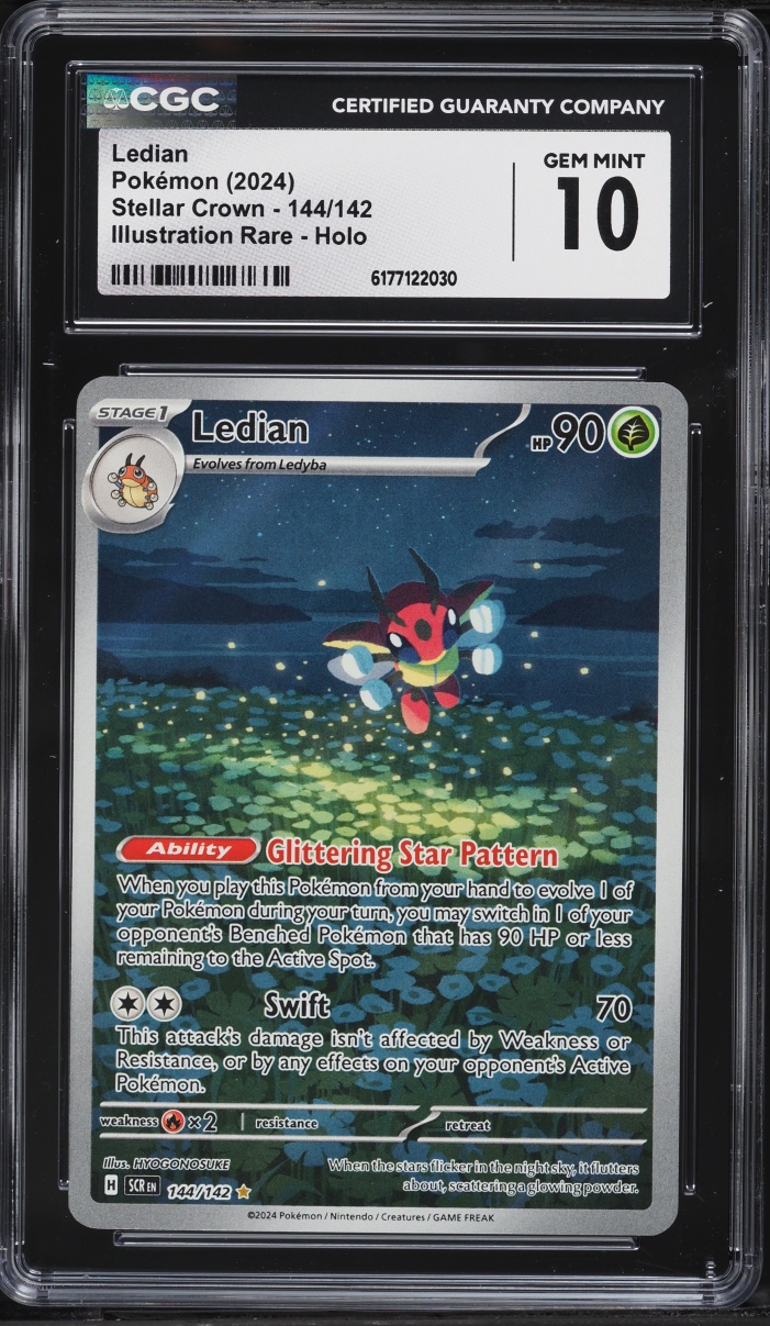 2024 Pokemon Scarlet & Violet Stellar Crown IR Ledian #144 CGC 10 GEM MINT