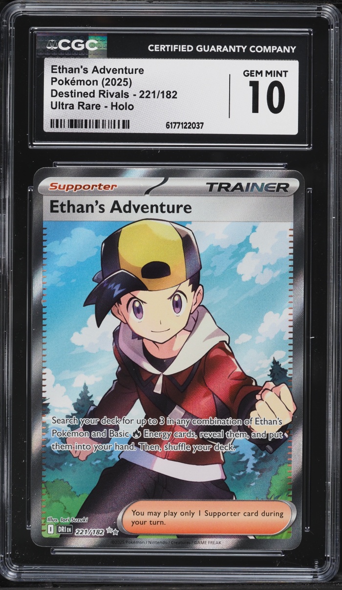 2025 Pokemon Scarlet & Violet Destined Rivals Full Art Ethan's Adventure #221 CGC 10 GEM MINT