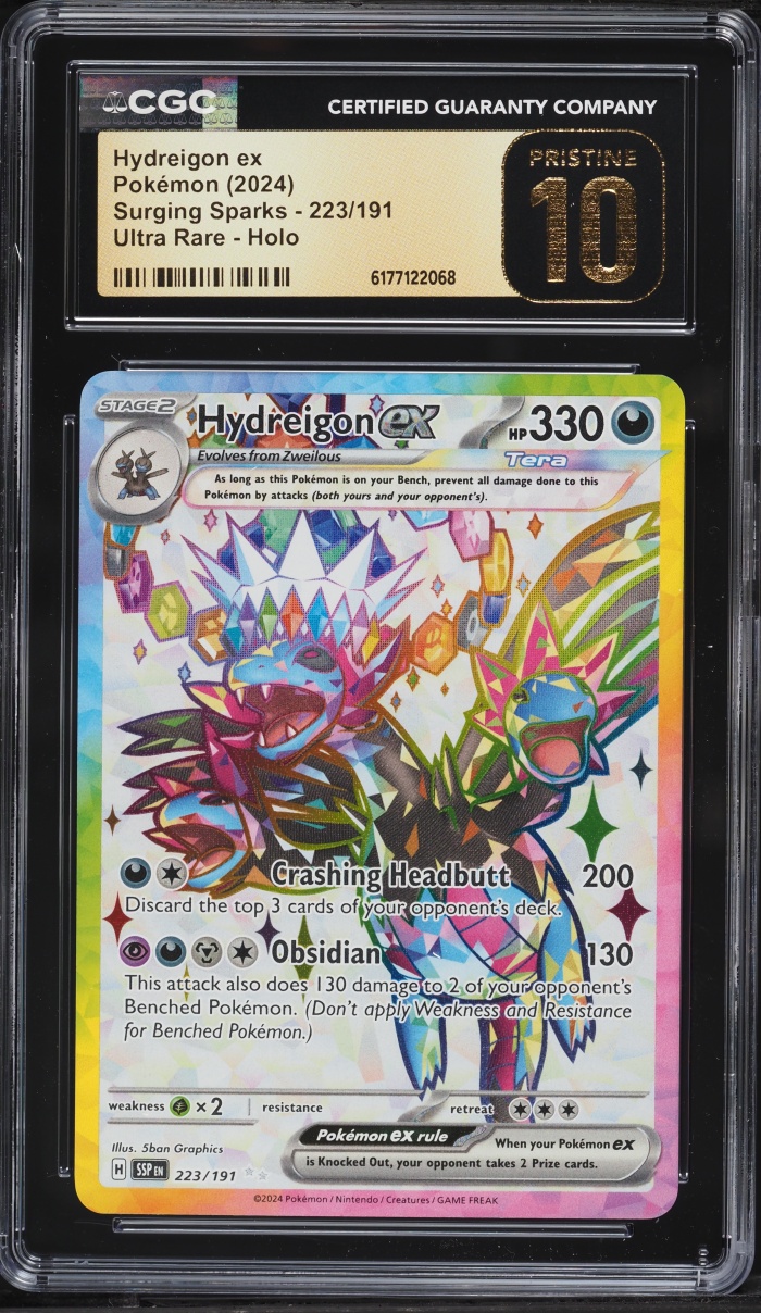 2024 Pokemon Scarlet & Violet Surging Sparks Full Art Hydreigon Ex #223 CGC 10 PRISTINE