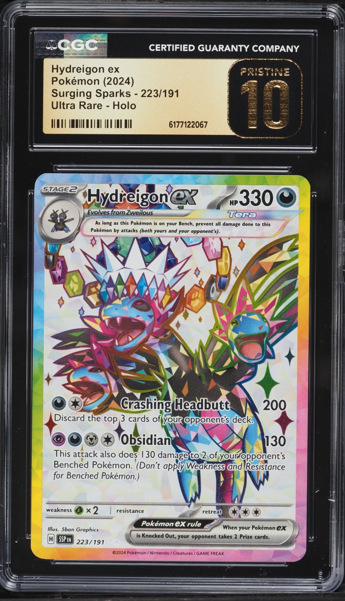 2024 Pokemon Scarlet & Violet Surging Sparks Full Art Hydreigon Ex #223 CGC 10 PRISTINE