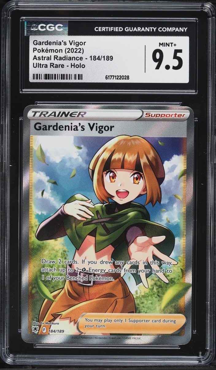 2022 Pokemon Sword & Shield Astral Radiance Full Art Gardenia's Vigor #184 CGC 9.5 MINT+