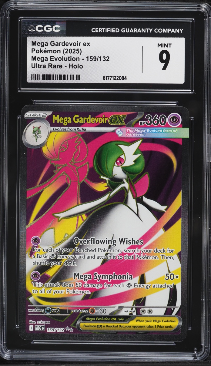 2025 Pokemon Mega Evolution Full Art Mega Gardevoir Ex #159 CGC 9 MINT