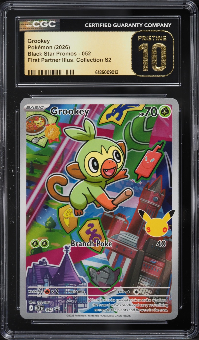 2026 Pokemon Mega Promo First Partner Illustration Collection S2 Grookey #052 CGC 10 PRISTINE