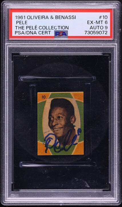 1958 Editora Aquarela Black Number Pele ROOKIE AUTO DNA 9 #10 PSA