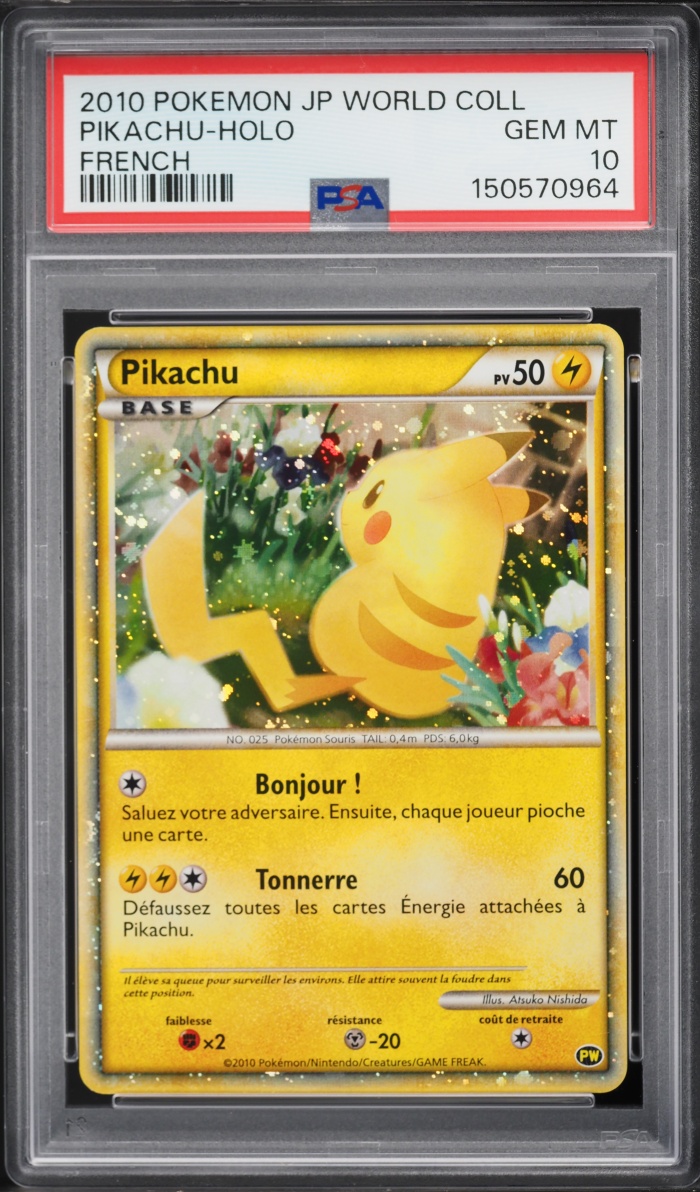 2010 Pokemon French Heartgold & Soulsilver World Collection Holo Pikachu PSA 10 GEM MINT