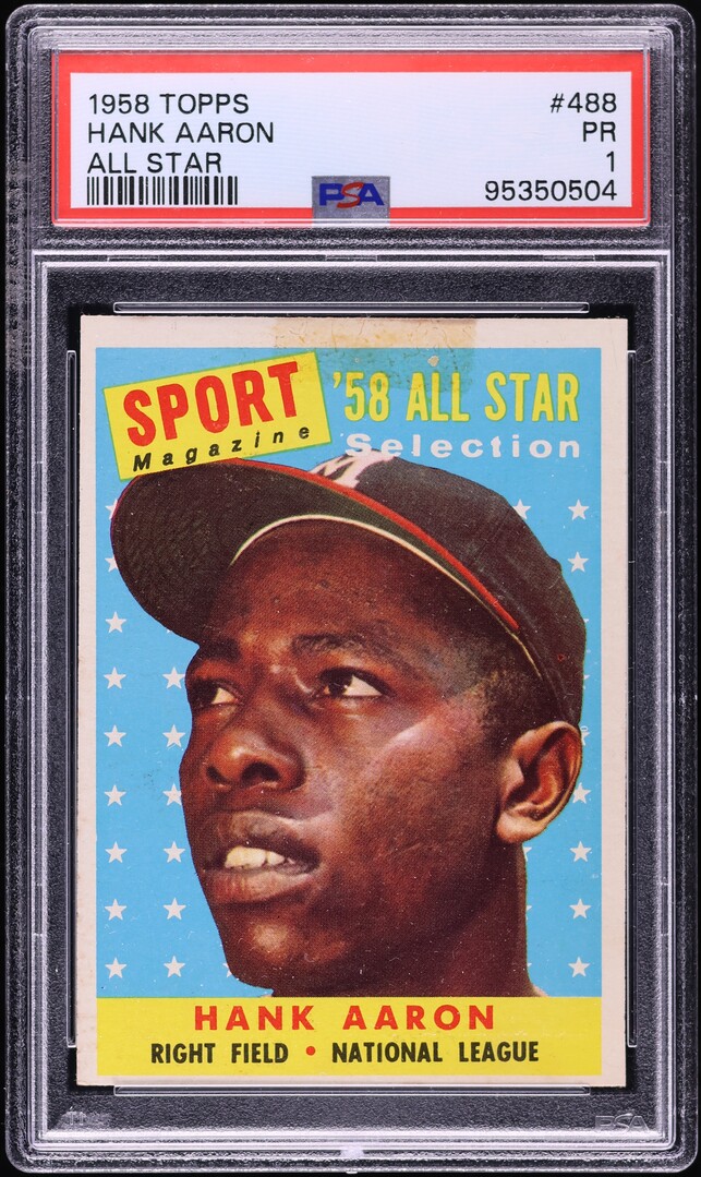 1958 Topps Hank Aaron ALL-STAR #488 PSA 1 PR