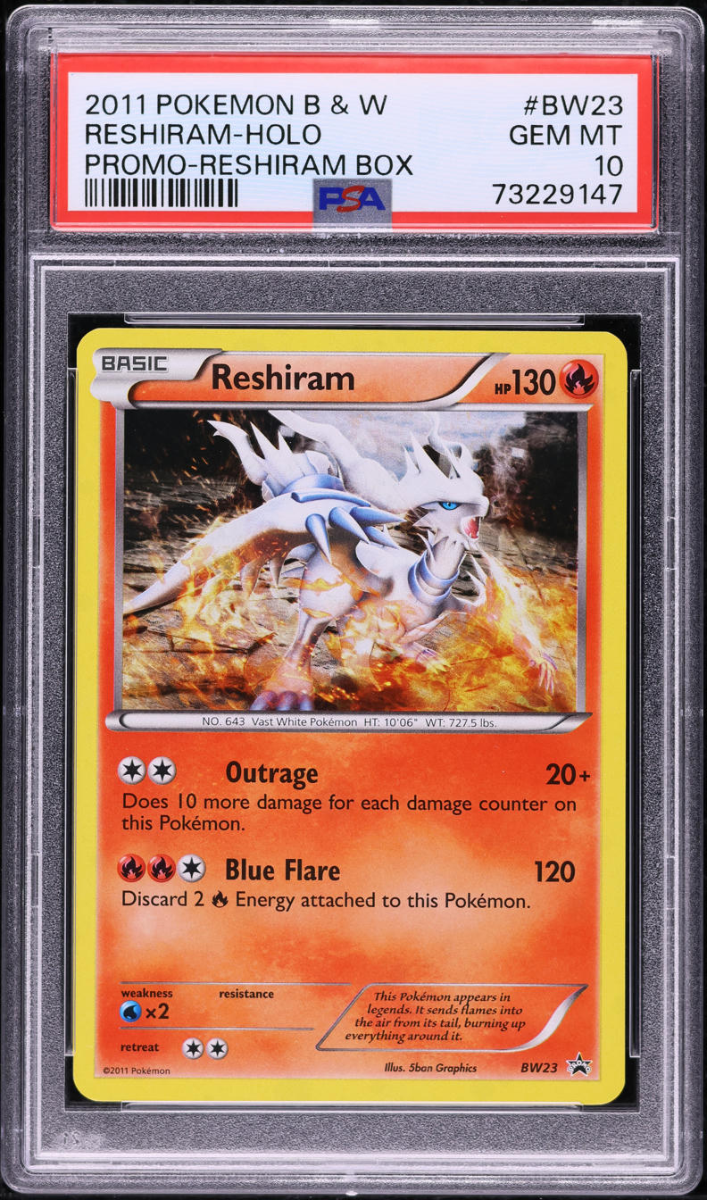 2011 Pokemon Black & White Promo Holo Reshiram #BW23 PSA 10 GEM MINT