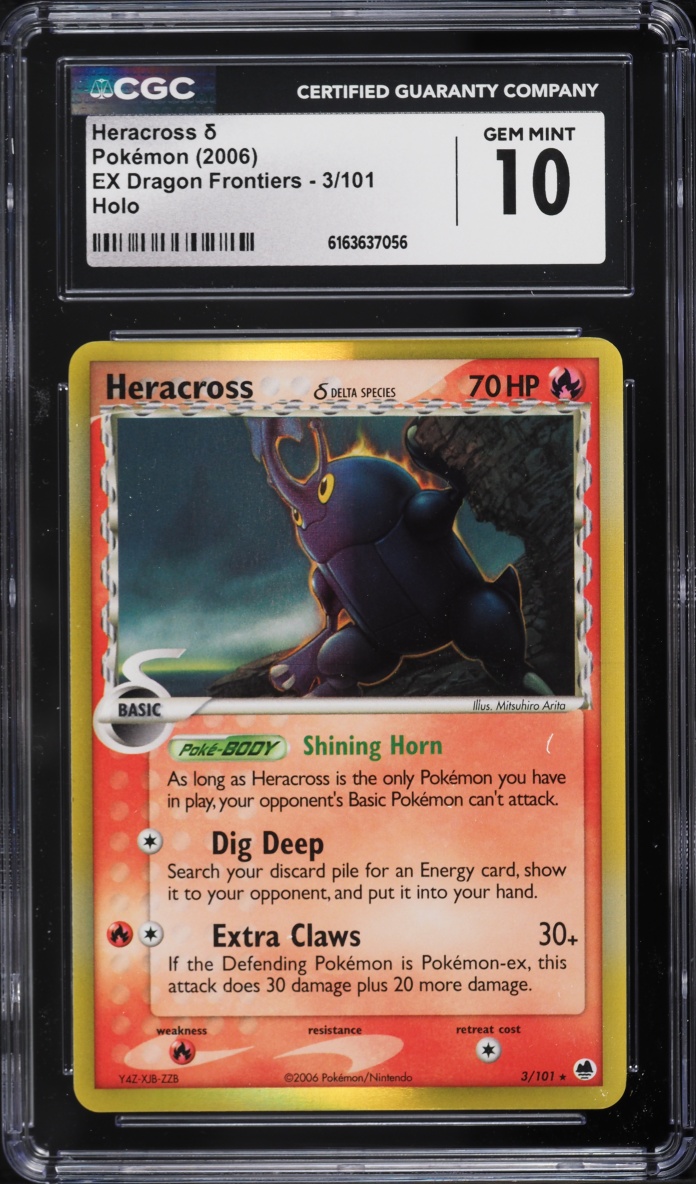 2006 Pokemon EX Dragon Frontiers Holo Heracross #3 CGC 10 GEM MINT