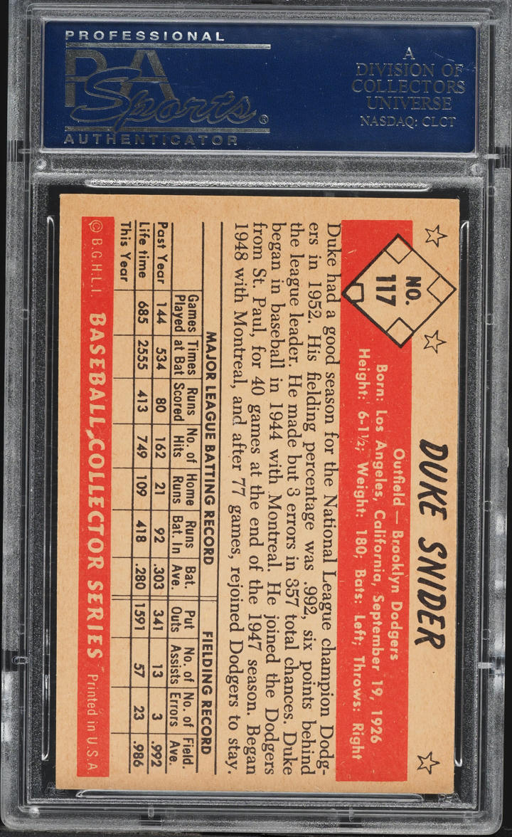 1953 Bowman Color Duke Snider #117 PSA 5 EX