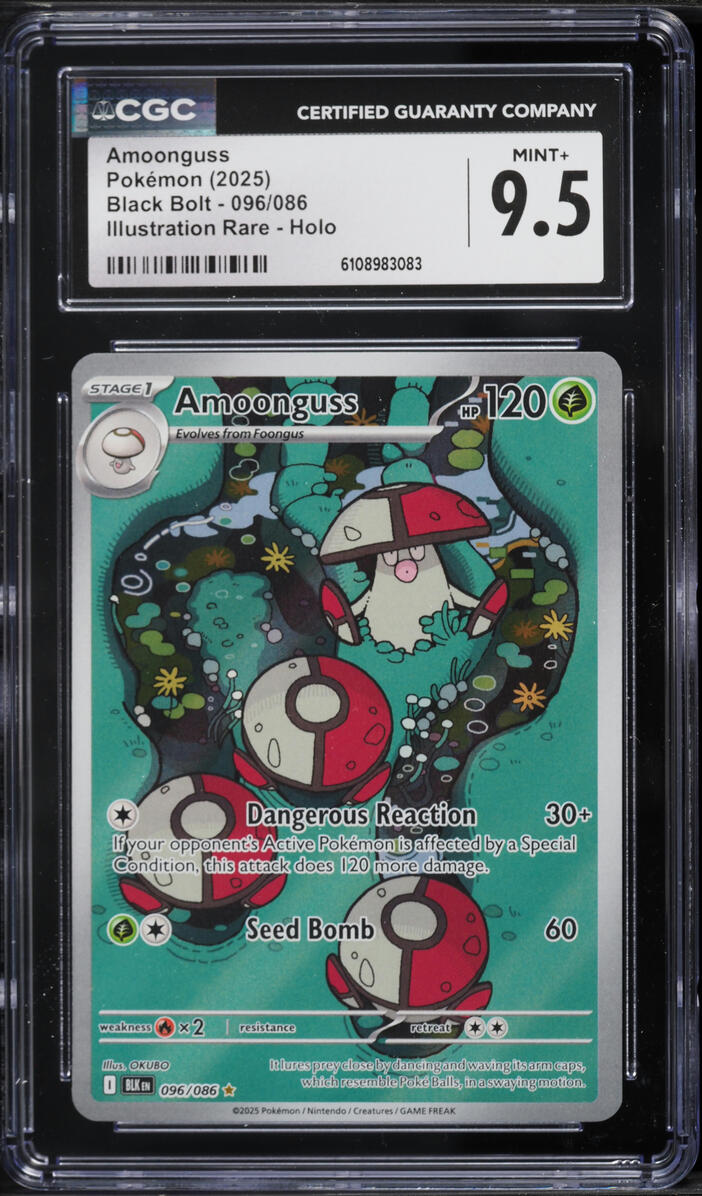 2025 Pokemon Scarlet & Violet Black Bolt IR Amoonguss #96 CGC 9.5 MINT+