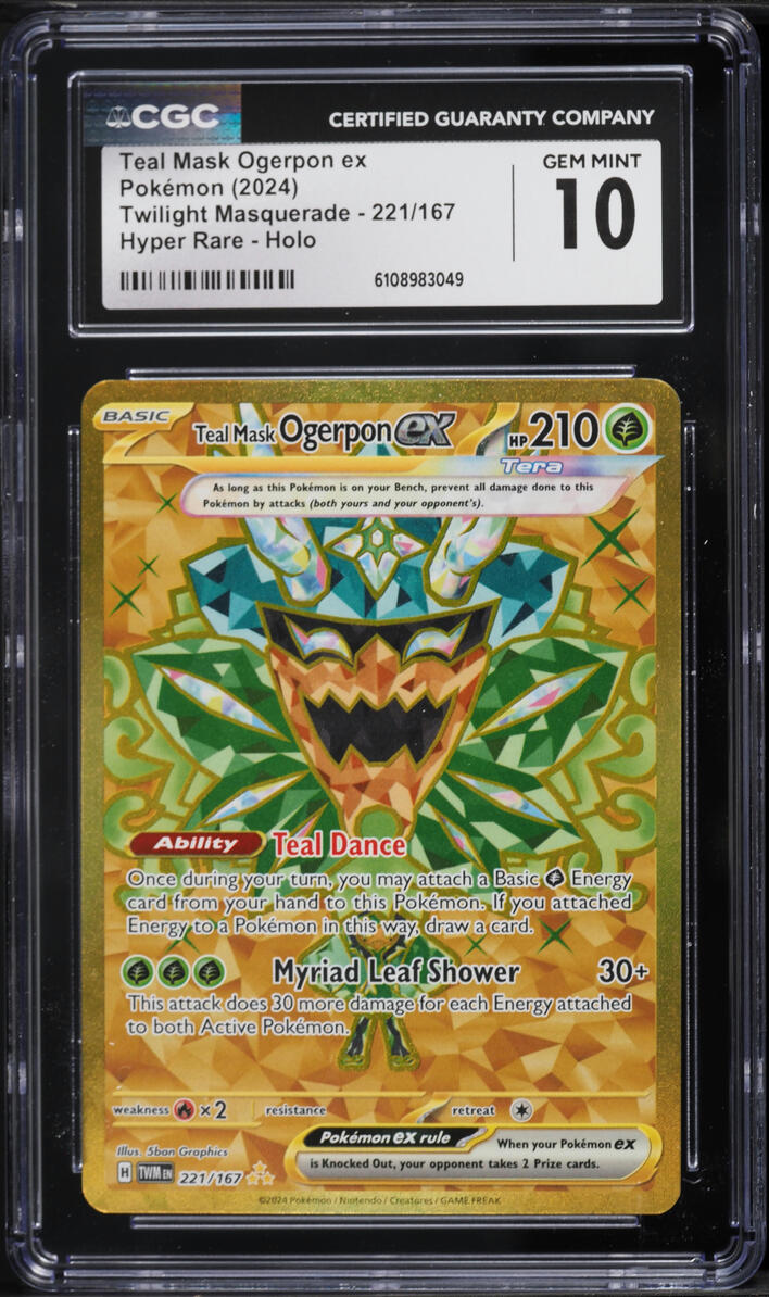 2024 Pokemon Scarlet & Violet Twilight Masquerade Full Art Teal Mask Ogerpon ex #221 CGC 10 GEM