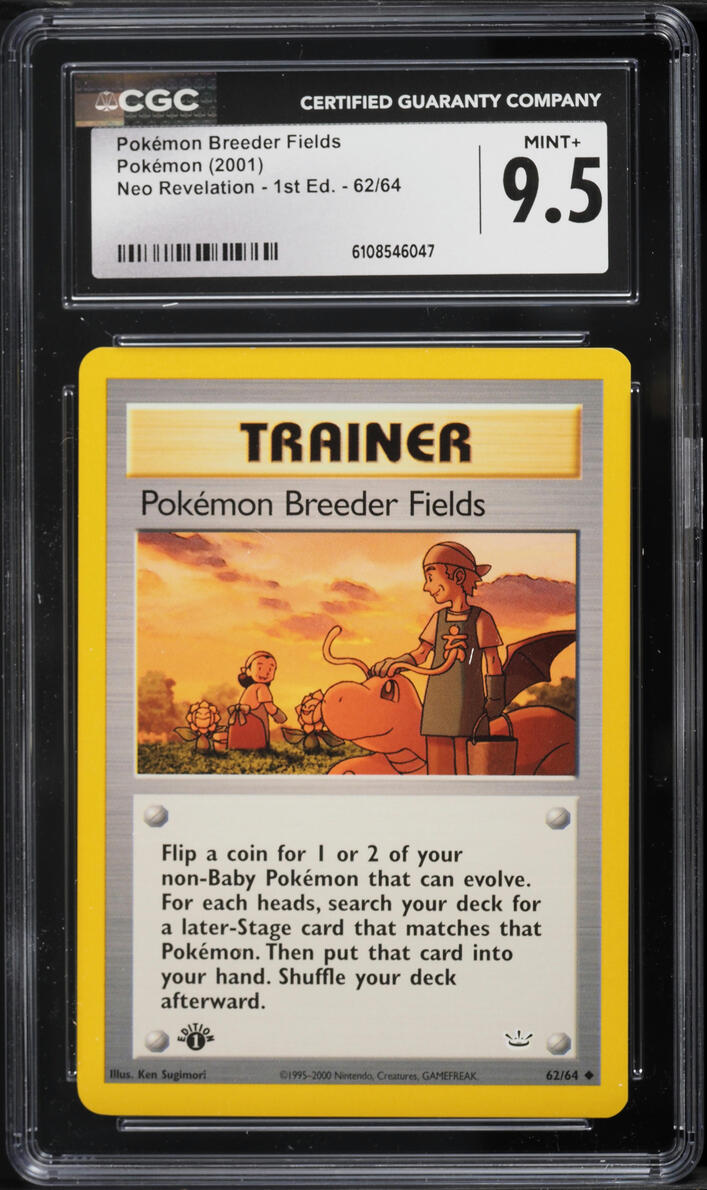 2001 Pokemon Neo Revelation 1st Edition Pokemon Breeder Fields #62 CGC 9.5 MINT+