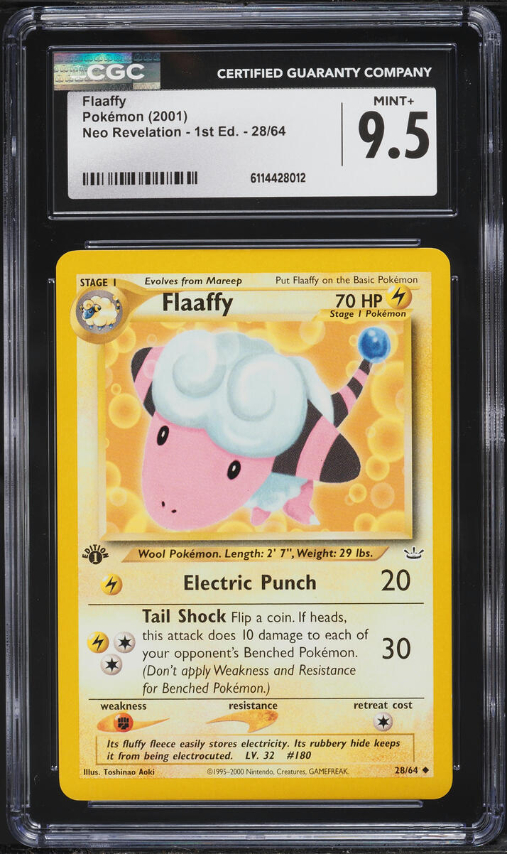 2001 Pokemon Neo Revelation 1st Edition Flaaffy #28 CGC 9.5 MINT+