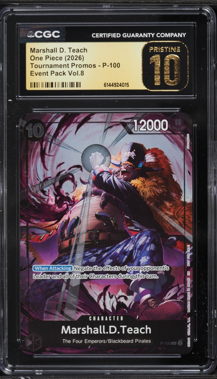 2026 One Piece Tournament Promo Event Pack Vol.8 Alt Art Marshall D. Teach #P-100 CGC 10