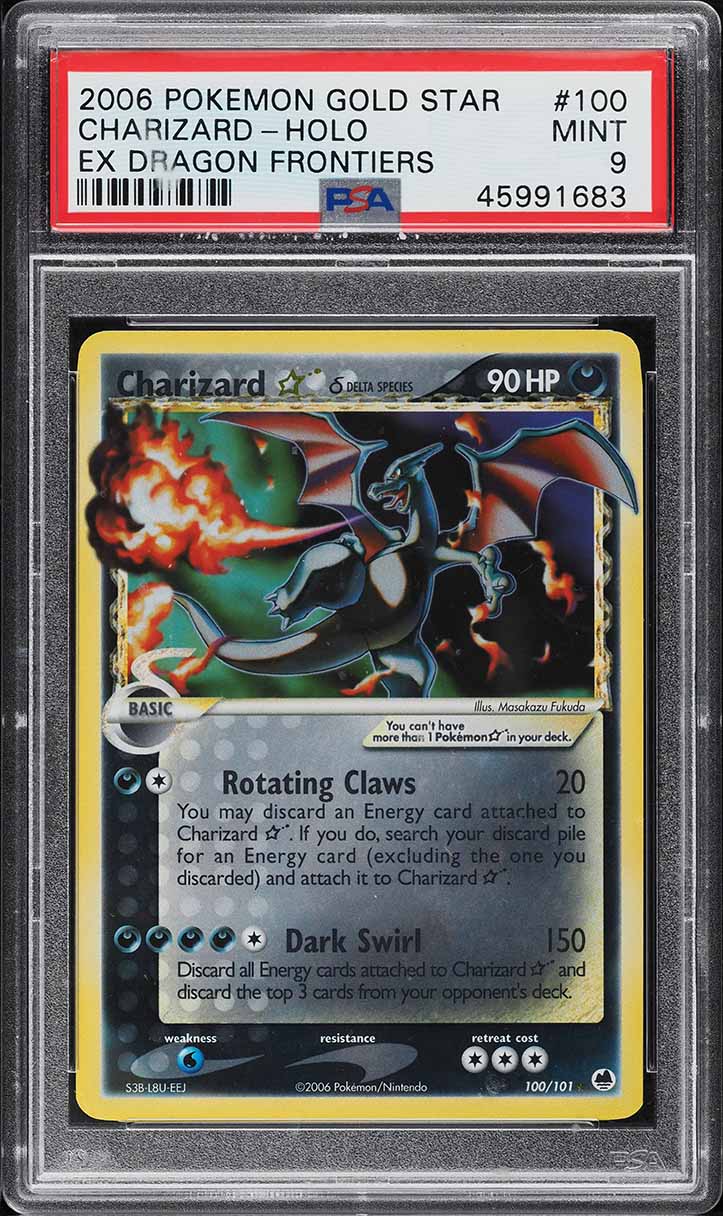 2003 Pokemon EX Dragon Frontiers Holo Charizard Gold Star #100 PSA 9 MINT