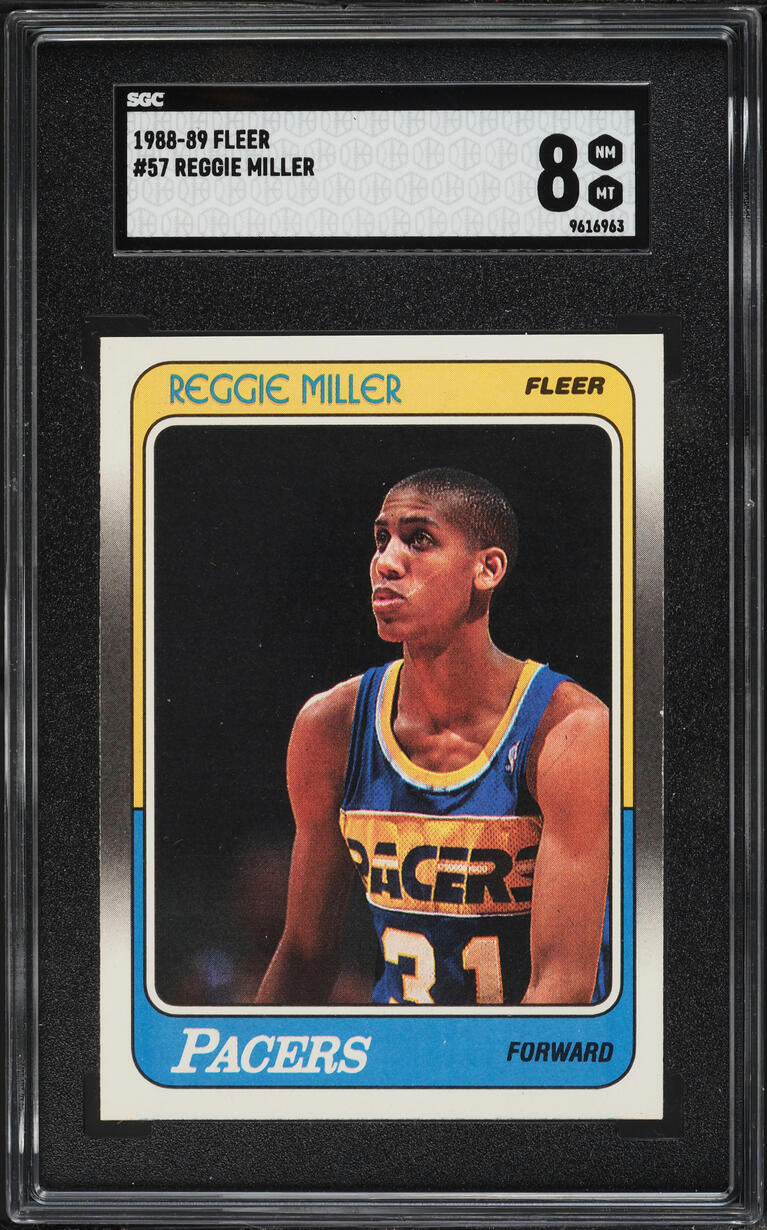 1988 Fleer Basketball Reggie Miller ROOKIE #57 SGC 8 NM-MT