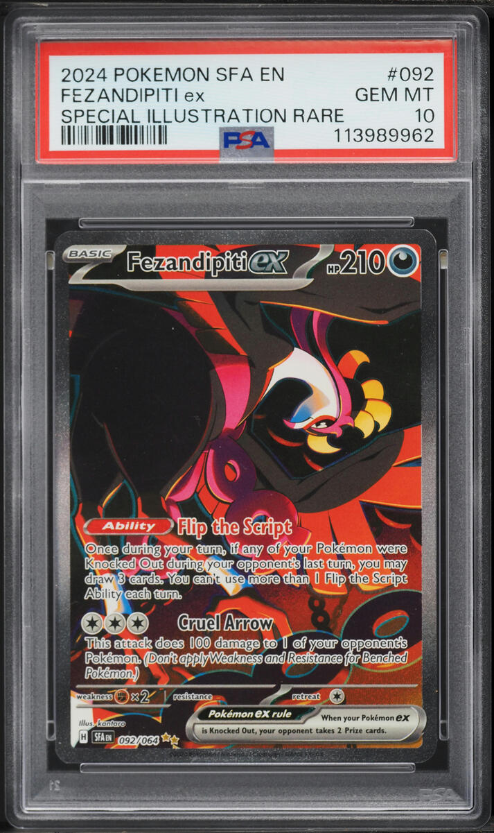 2024 Pokemon Scarlet & Violet Shrouded Fable SIR Fezandipiti ex #92 PSA 10 GEM MINT
