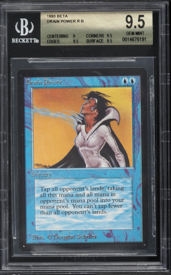 1993 Magic The Gathering MTG Beta Drain Power BGS 9.5 GEM MINT